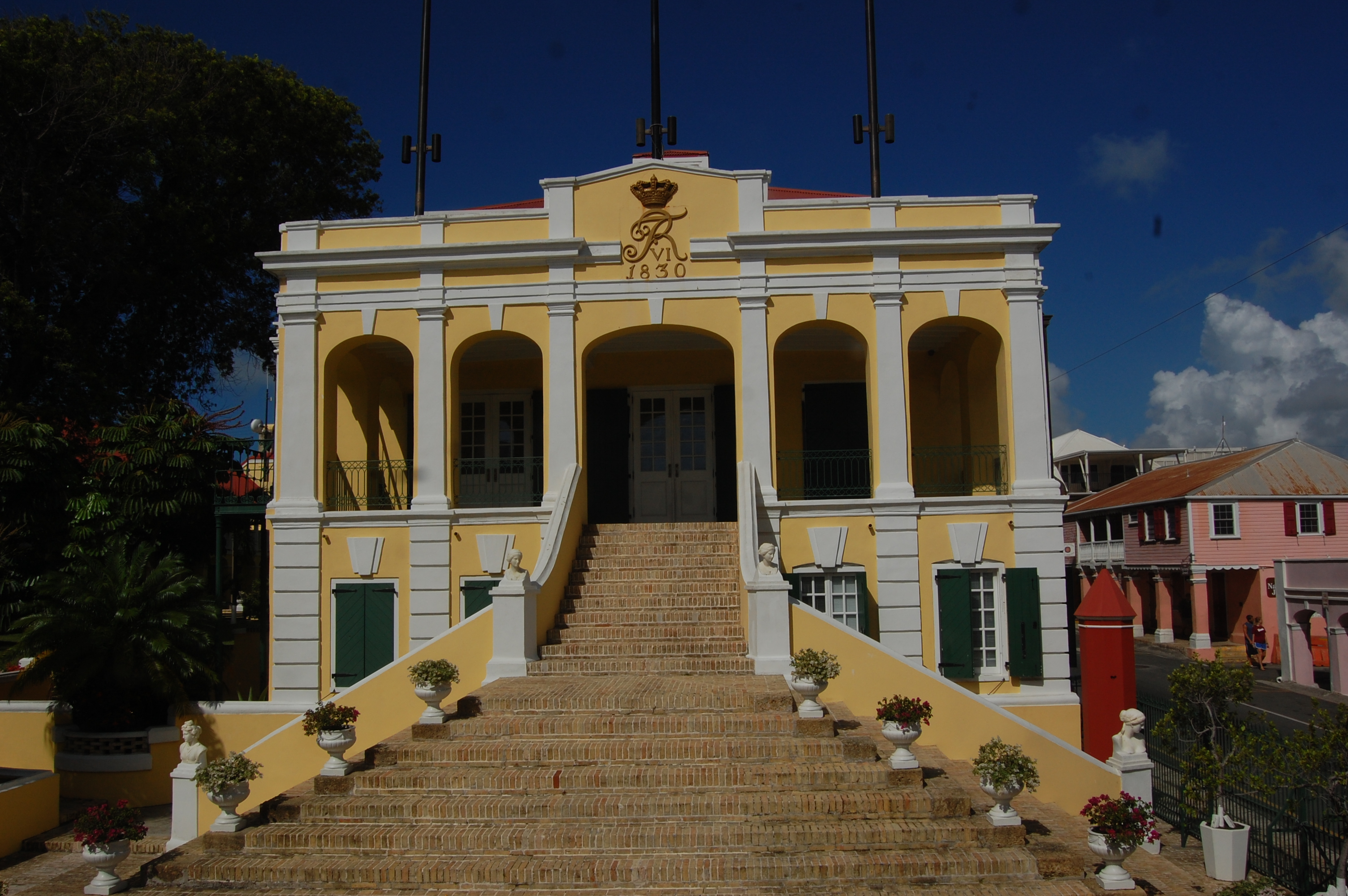 Historic Danish colonial building in a town on St. Croix